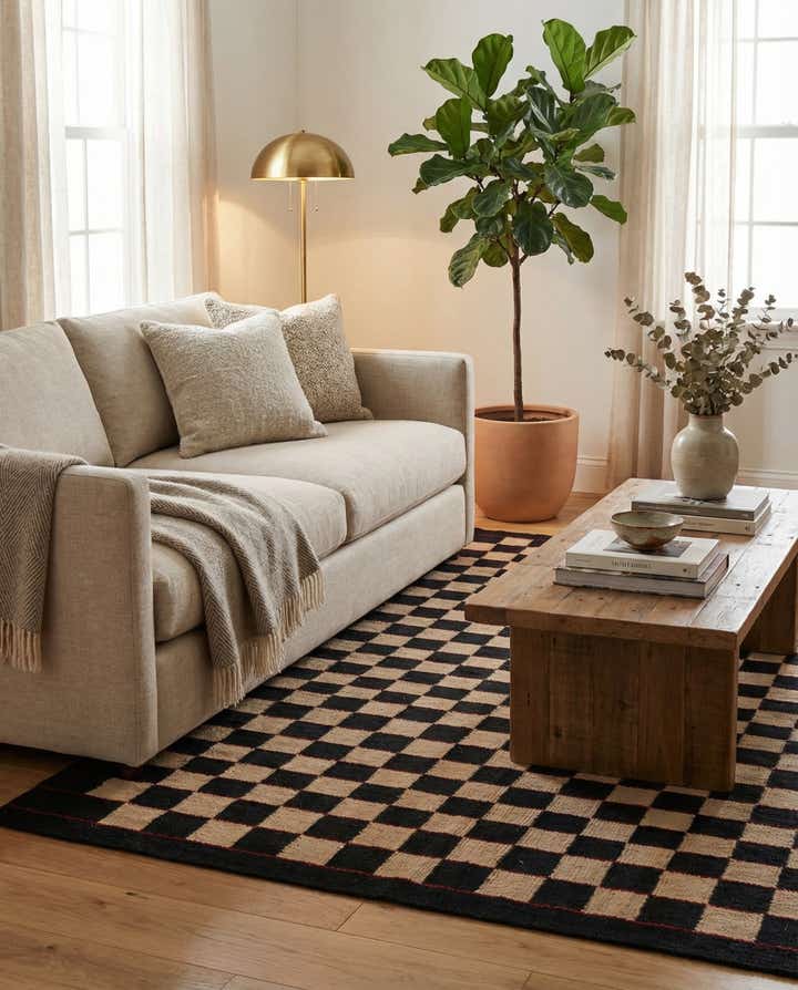 4' 2 x 5' 9 Hand Woven Kilim Modern Wool Rug