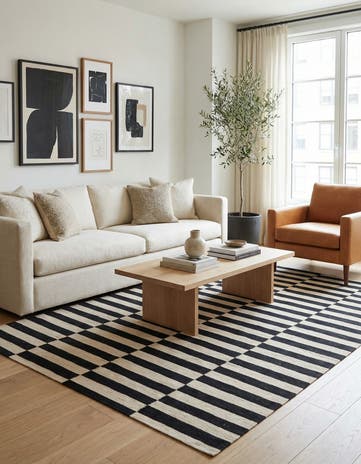 5' 7 x 7' 9 Hand Woven Kilim Modern Wool Rug