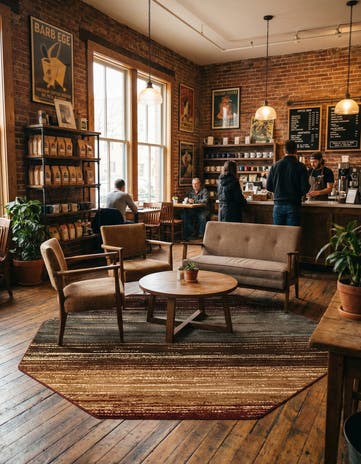 6' x 6' Coffee Shop Octagon Rug