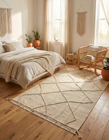 4' 1 x 5' 11 Hand Knotted Moroccan Wool Rug