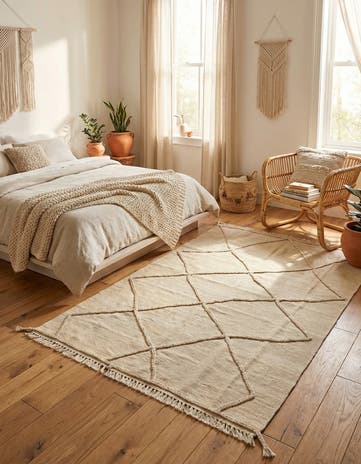 4' 1 x 5' 11 Hand Knotted Moroccan Wool Rug