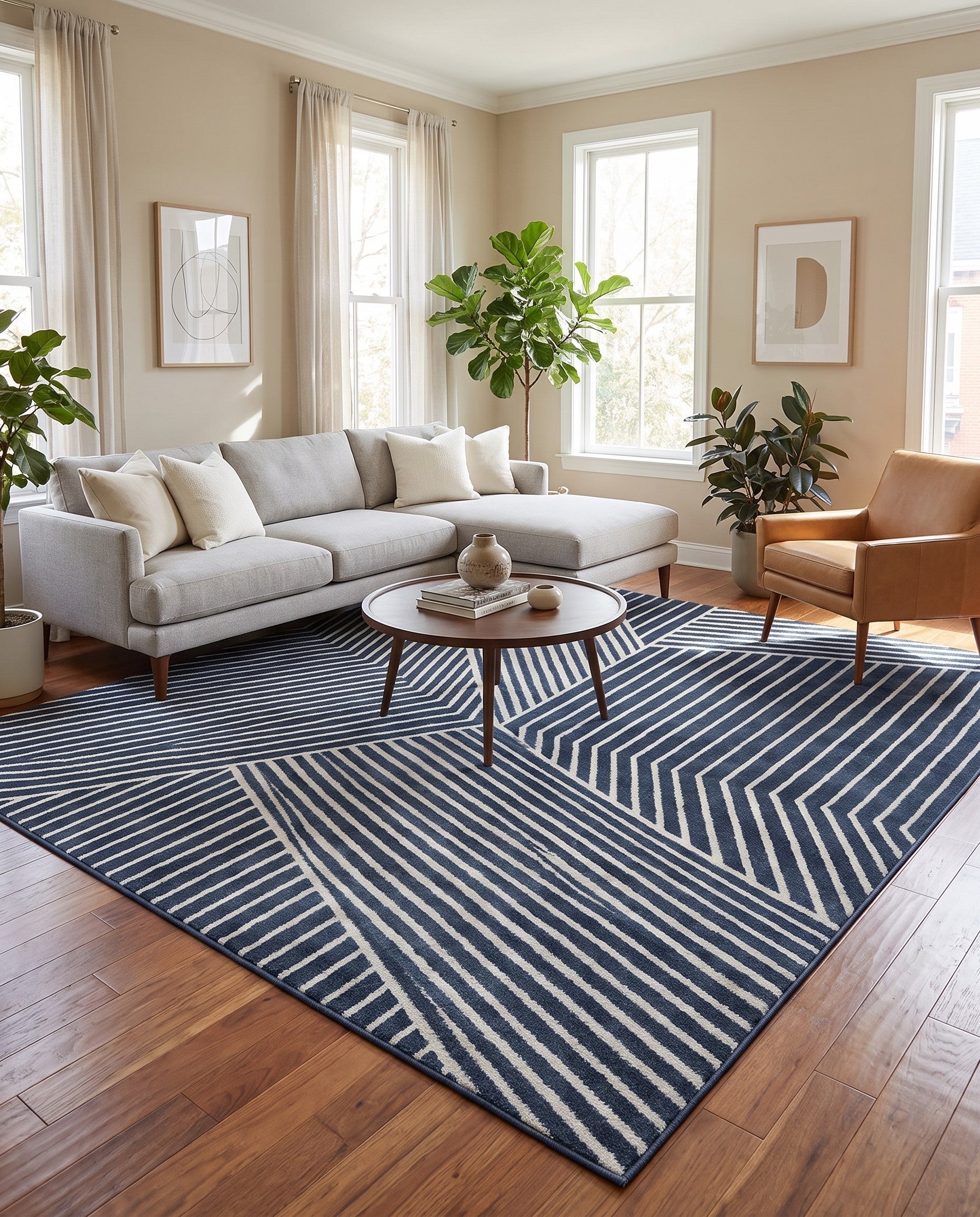 Blue Oslo Square Rug