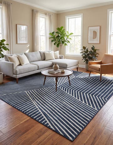 Blue Oslo Square Rug