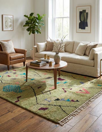 5' 3 x 8' Hand Knotted Moroccan Wool Rug