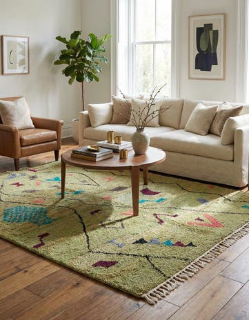 5' 3 x 8' Hand Knotted Moroccan Wool Rug