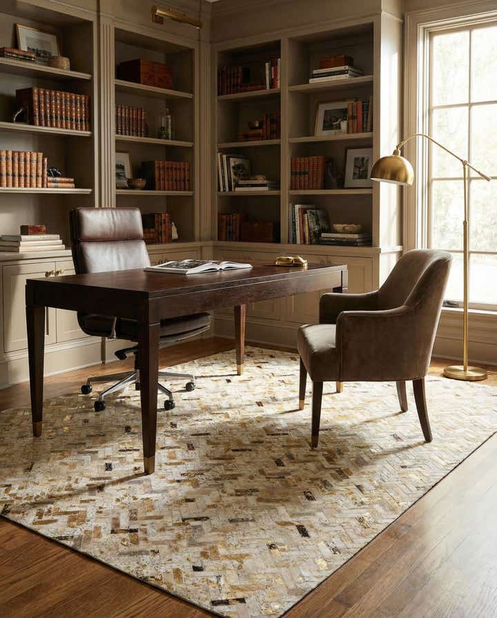 5' x 7' 10 Cowhide Leather Rug