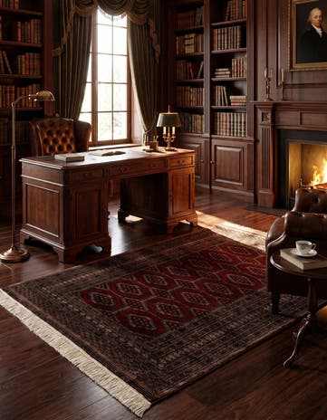 4' 4 x 5' 11 Hand Knotted Bokhara Oriental Wool Rug