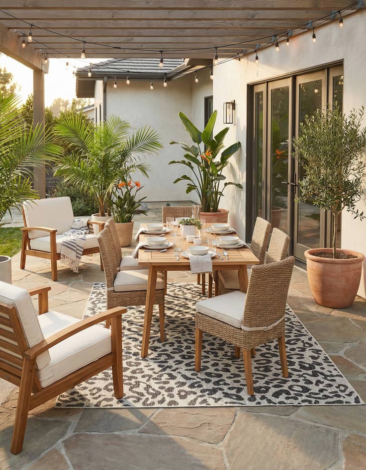 Detail image of 7' 10 x 11'  Washable Safari Indoor / Outdoor Rug