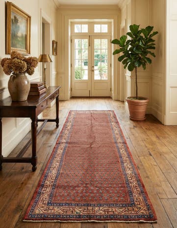 3' 9 x 10' 9 Hand Knotted Botemir Persian Wool Runner Rug