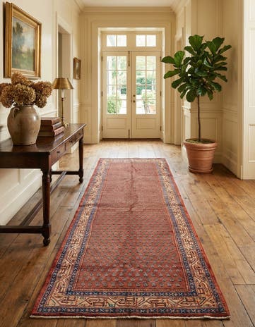 3' 9 x 10' 9 Hand Knotted Botemir Persian Wool Runner Rug