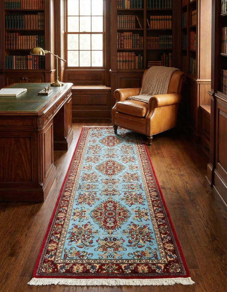 Detail image of 2' 8 x 12' 10  Hand Knotted Qom Persian Runner Rug