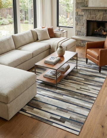 5' x 7' 10 Cowhide Stocks Rug