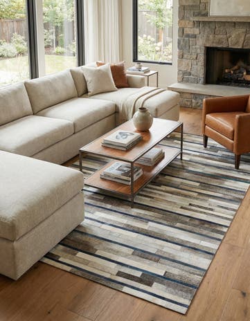 5' x 7' 10 Cowhide Stocks Rug