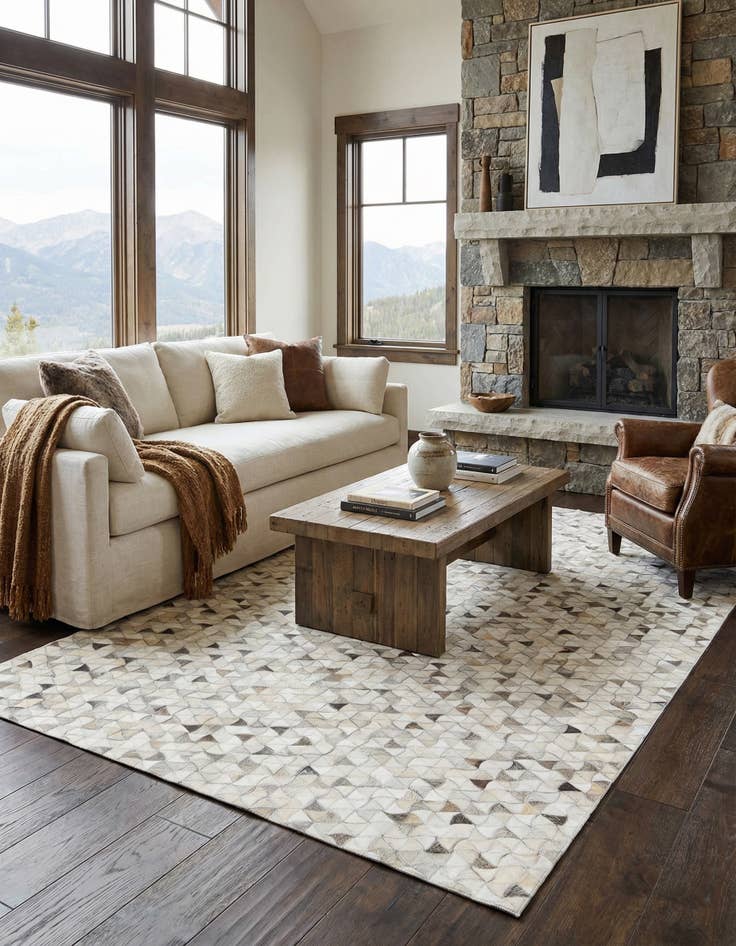 Detail image of  5' x 8' 1 Cowhide Leather Rug