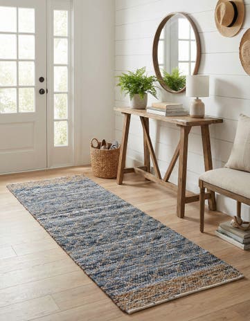 2' 2 x 6' 1 Hand Woven Chindi Trellis Runner Rug