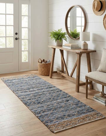 2' 2 x 6' 1 Hand Woven Chindi Trellis Runner Rug