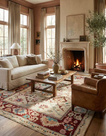 9' 4 x 12' 2 Hand Knotted Oushak Wool Rug