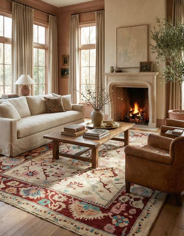 9' 4 x 12' 2 Hand Knotted Oushak Wool Rug