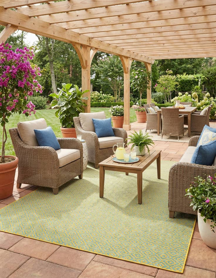 Detail image of 7' 10 x 10'  Washable Jill Zarin Costa Rica Indoor / Outdoor Rug