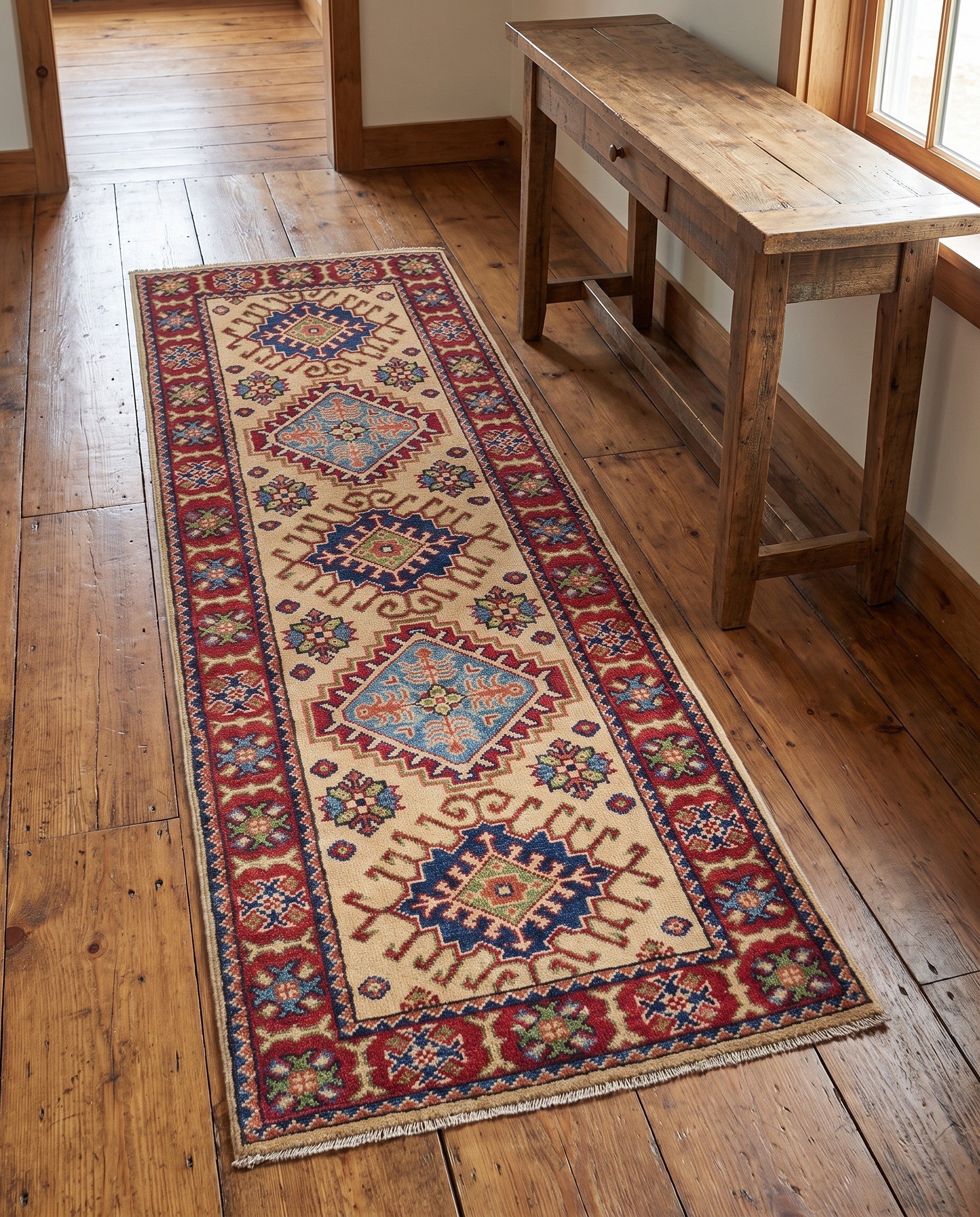 2' 1 x 6' Hand Knotted Kazak Runner Rug
