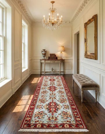2' 7 x 13' Hand Knotted Qom Persian Runner Rug