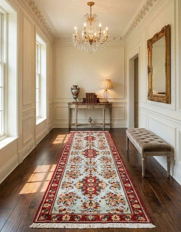 2' 7 x 13' Hand Knotted Qom Persian Runner Rug