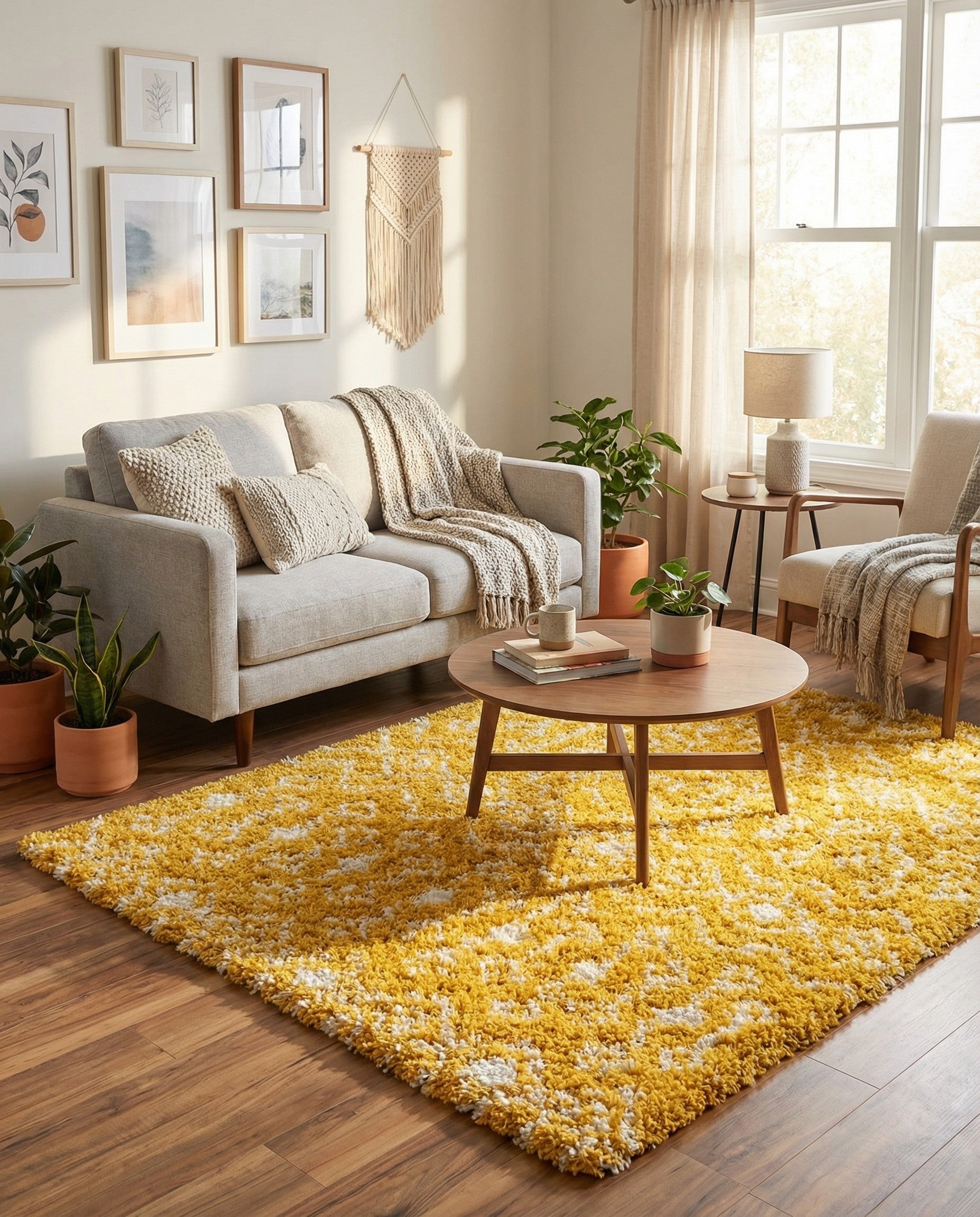  4' x 4' Moroccan Trellis Shag Square Rug