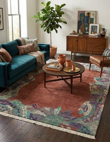 6' 7 x 9' 10 Hand Knotted Nepal Wool Rug