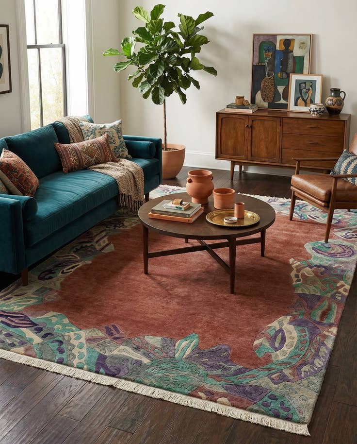 Detail image of 6' 7 x 9' 10 Hand Knotted Nepal Wool Rug