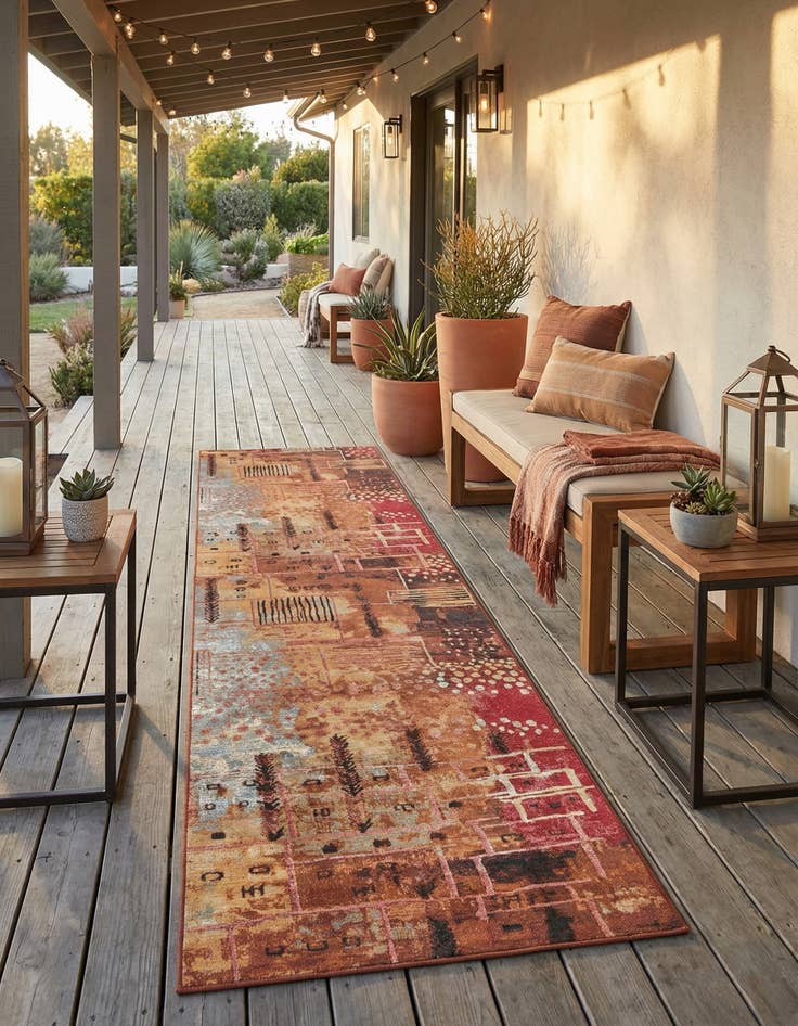 Detail image of 2' 7 x 12'  Washable Modern Indoor / Outdoor Runner Rug