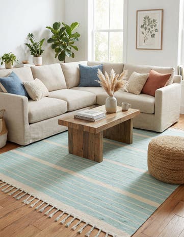 8' x 10' Hand Woven Chindi Cotton Rug