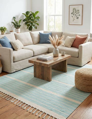 8' x 10' Hand Woven Chindi Cotton Rug