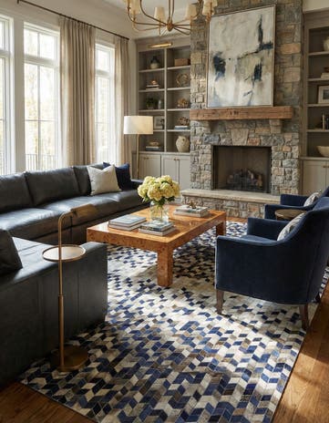 8' 1 x 9' 10 Cowhide Stocks Rug