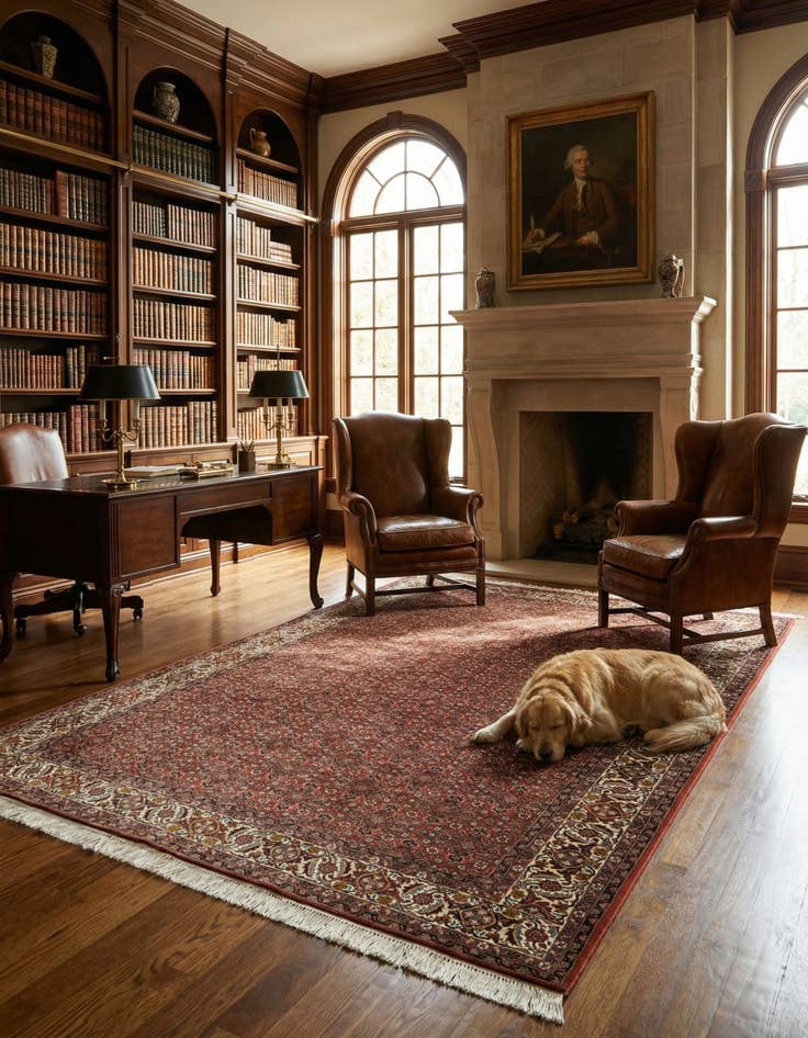 Detail image of  6' 6 x 10'  Hand Knotted Bidjar Persian Wool Rug