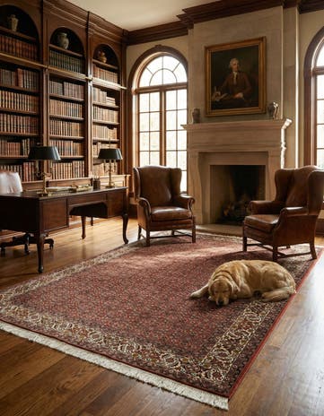6' 6 x 10' Hand Knotted Bidjar Persian Wool Rug