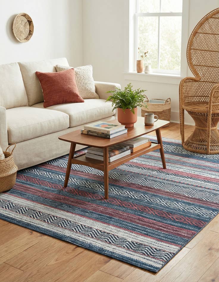 Detail image of 7' 10 x 7' 10  Washable Yara Square Rug