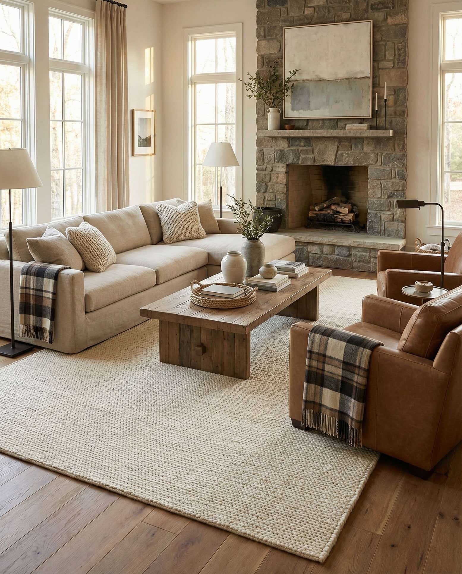 9' x 12' Hand Woven Lana New Zealand Wool Rug