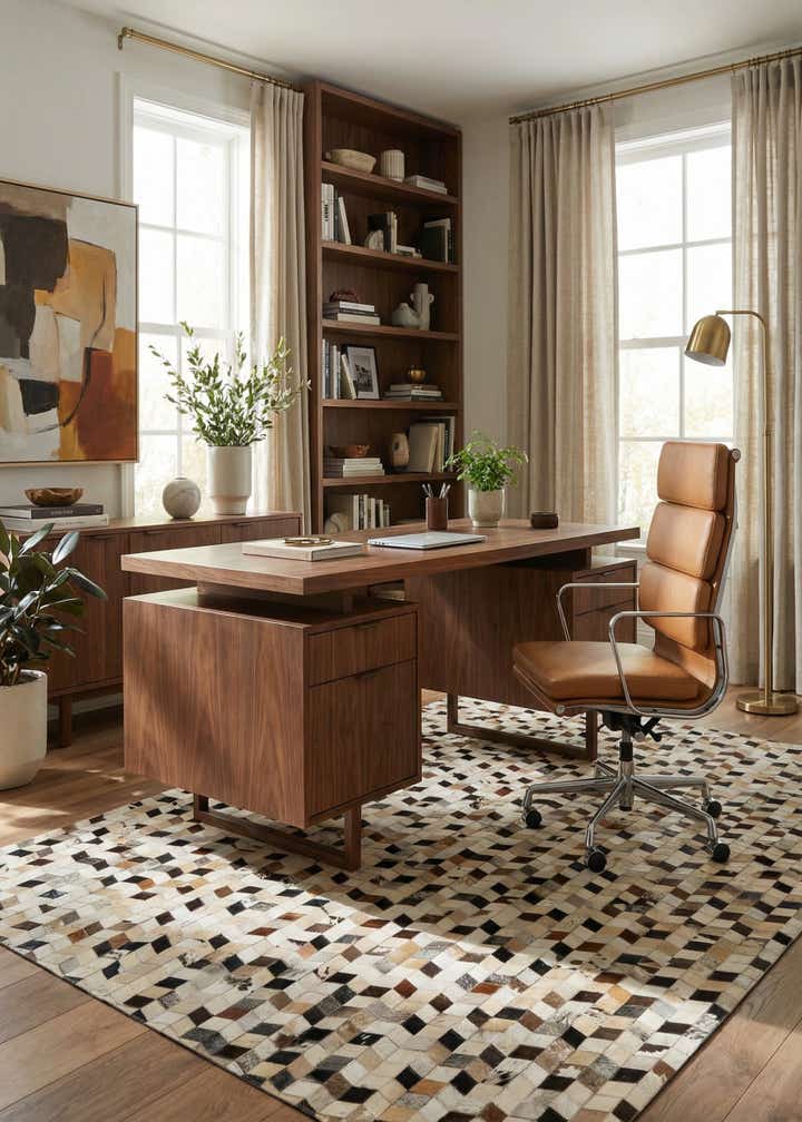 5' 1 x 8' Cowhide - Patchwork Rug