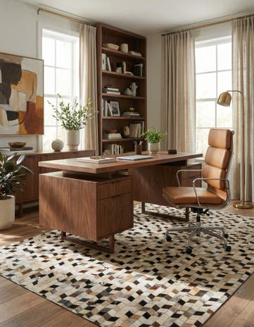 5' 1 x 8' Cowhide - Patchwork Rug