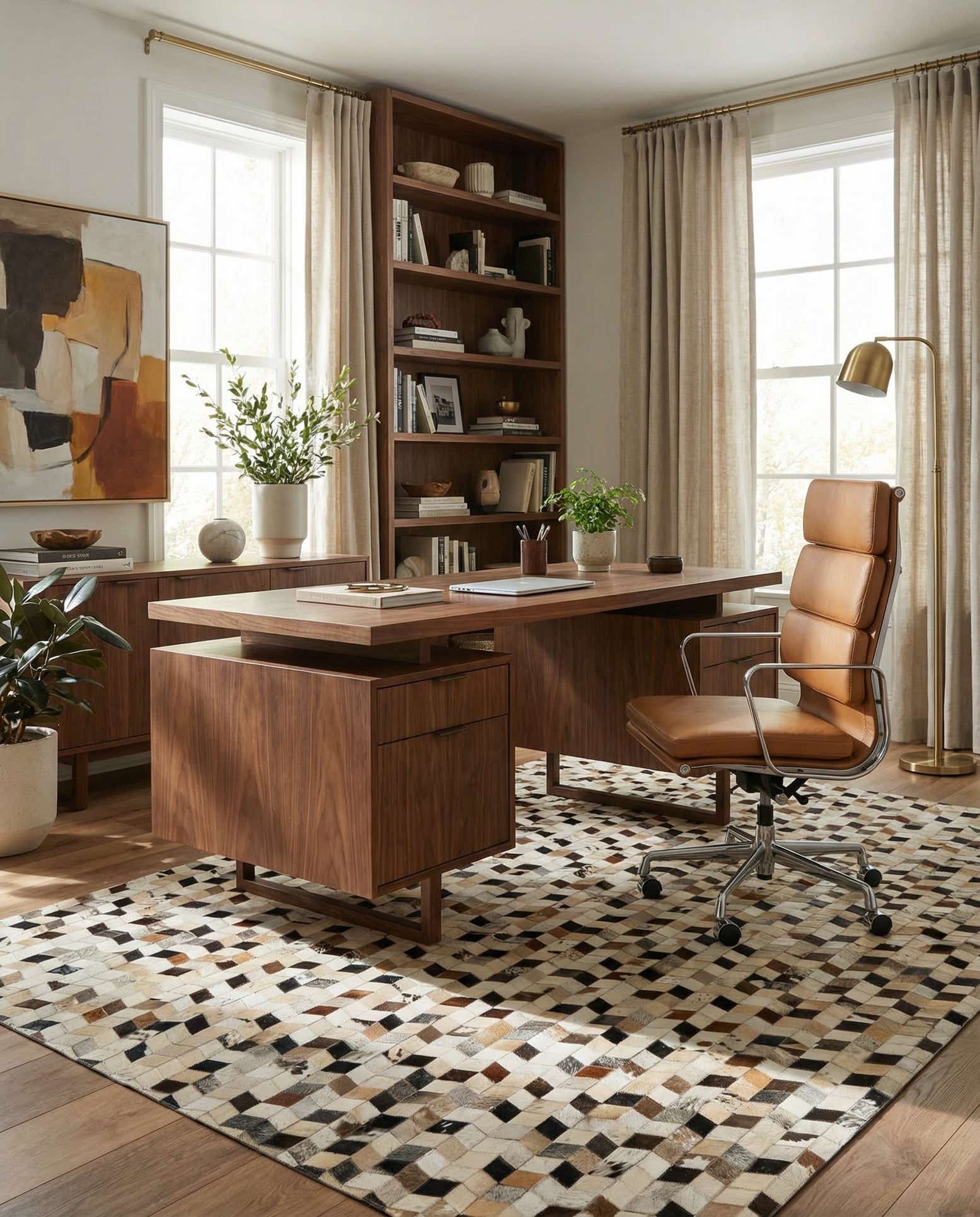 5' 1 x 8' Cowhide - Patchwork Rug