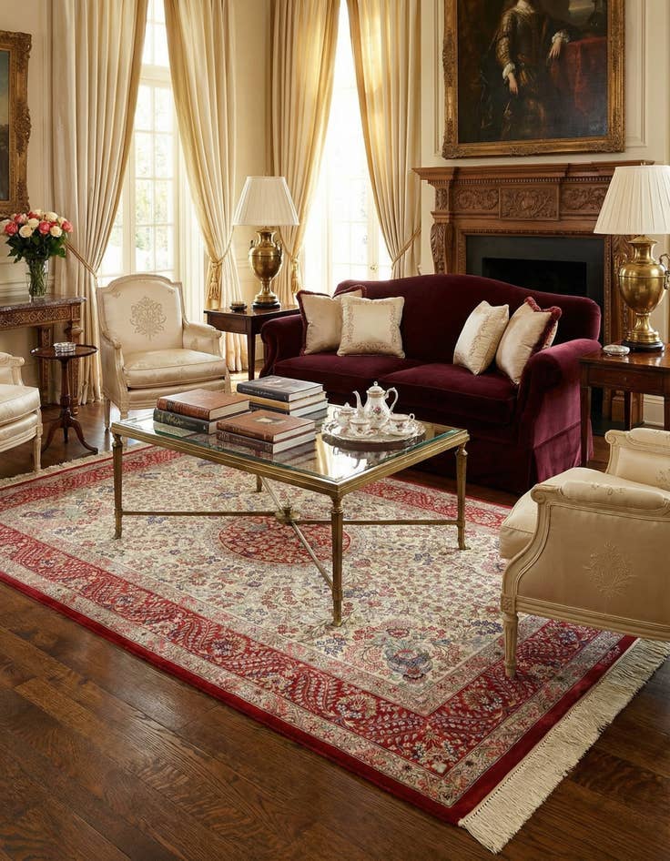 Detail image of 3' 4 x 5' Ghom Silk Rug