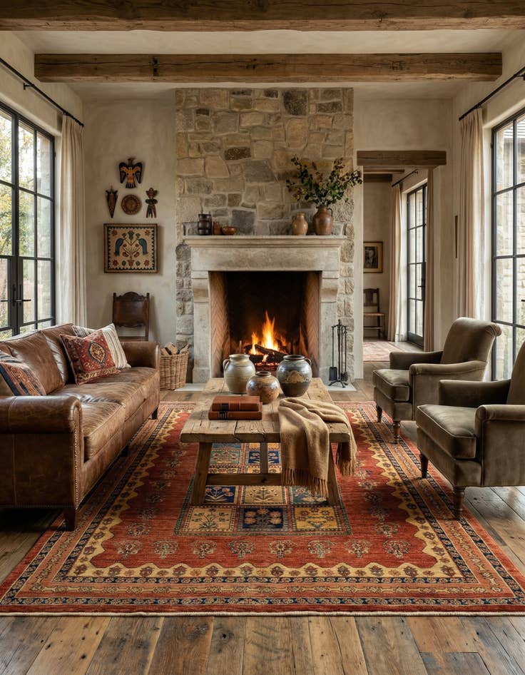 Detail image of  5' 3 x 7' 7 Luribaft Wool Rug