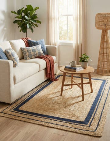 4' 1 x 6' 1 Handmade Braided Jute Rug