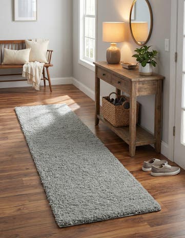 2' x 6' 9 Soft Solid Shag Runner Rug