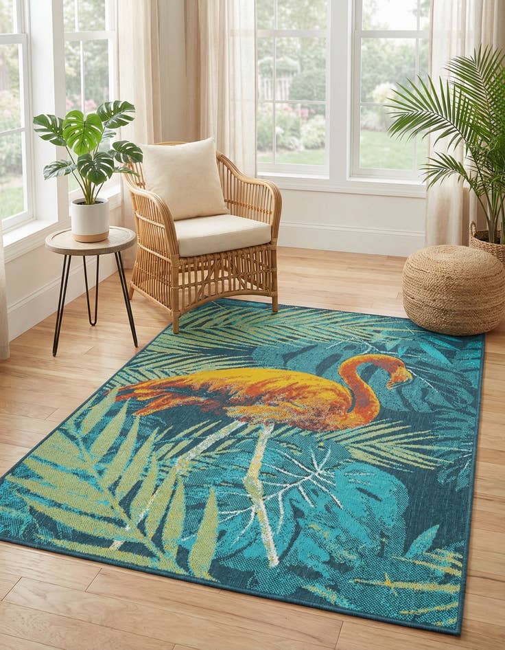 Detail image of  4' x 6'  Washable Coastal Indoor / Outdoor Rug
