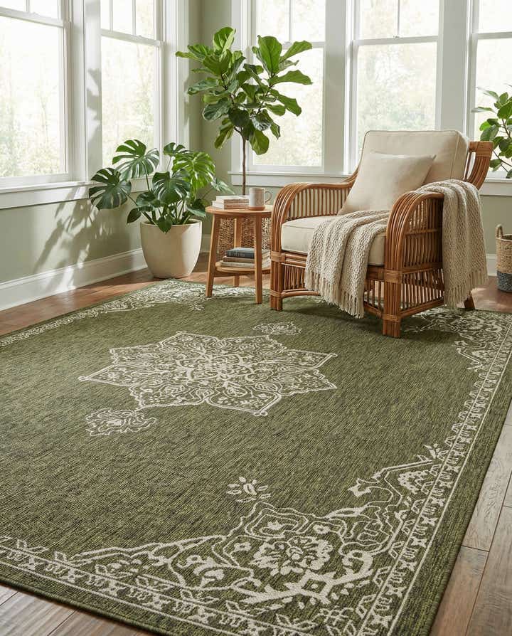10' x 13' Easy-Clean Traditional Indoor / Outdoor Rug
