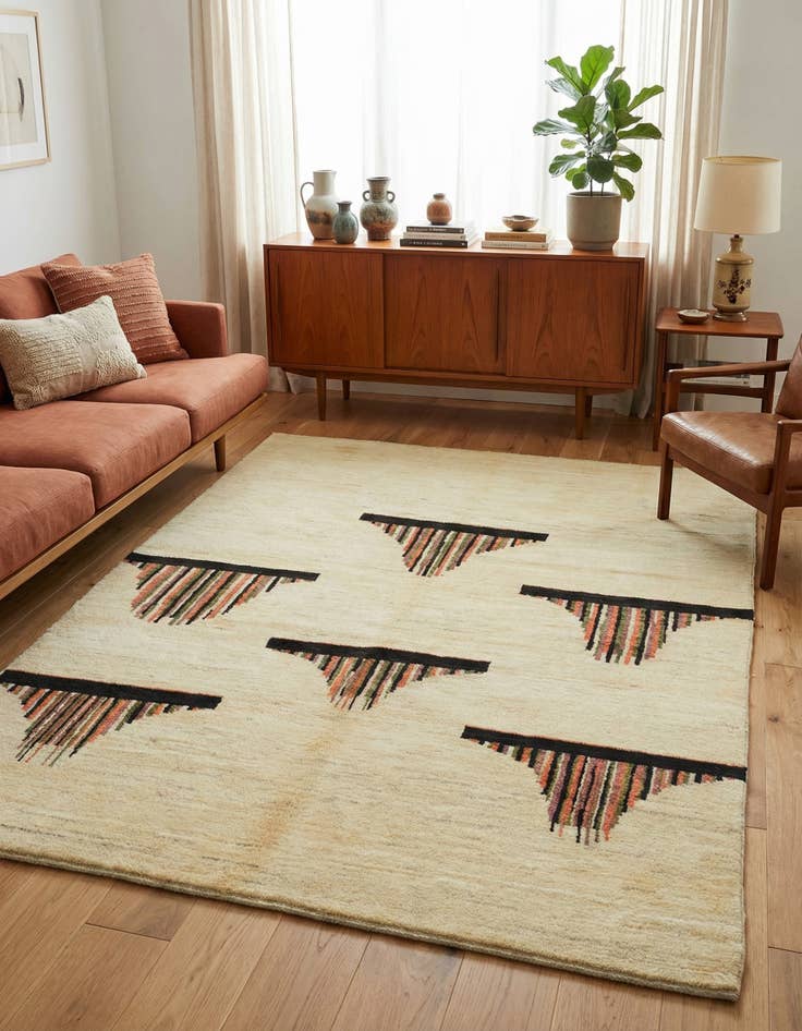 Detail image of  5' x 6' 6  Hand Knotted Kashkuli Gabbeh Wool Rug