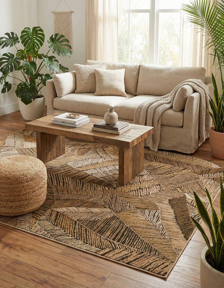 Detail image of 6' x 9'  Washable Botanical Indoor / Outdoor Rug