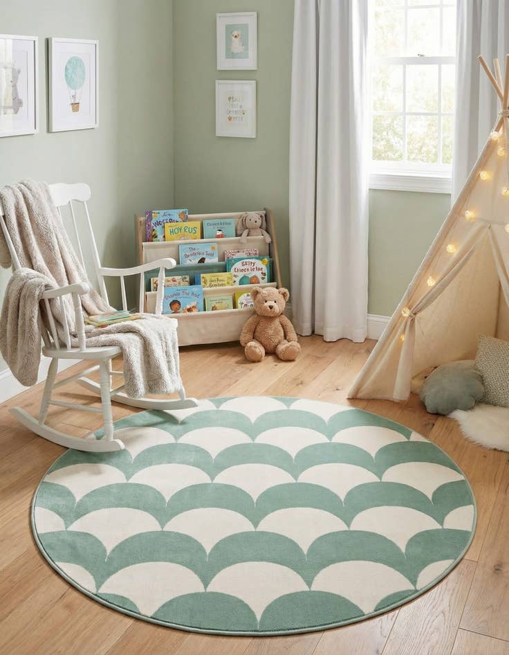 Detail image of 5' 3 x 5' 3 Whimsy Kids Round Rug