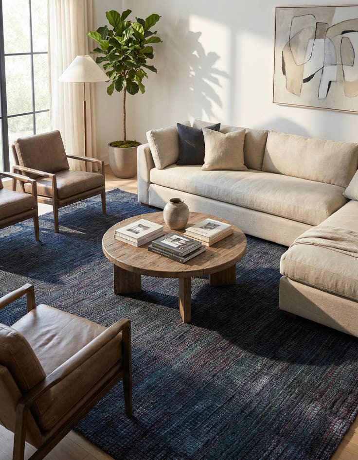 Detail image of 8' 10 x 12'  Hand Knotted Darya Wool Rug